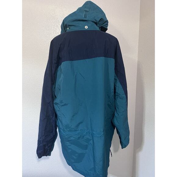 Vintage 90’s Lands End Jacket Small Colorblock Hooded Waterproof Parka M Pockets - Picture 6 of 11